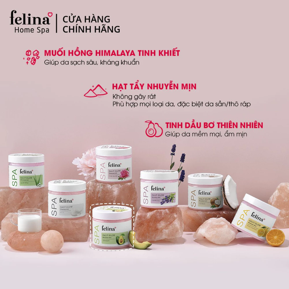 Muối tắm tẩy tế bào chết felina 500g