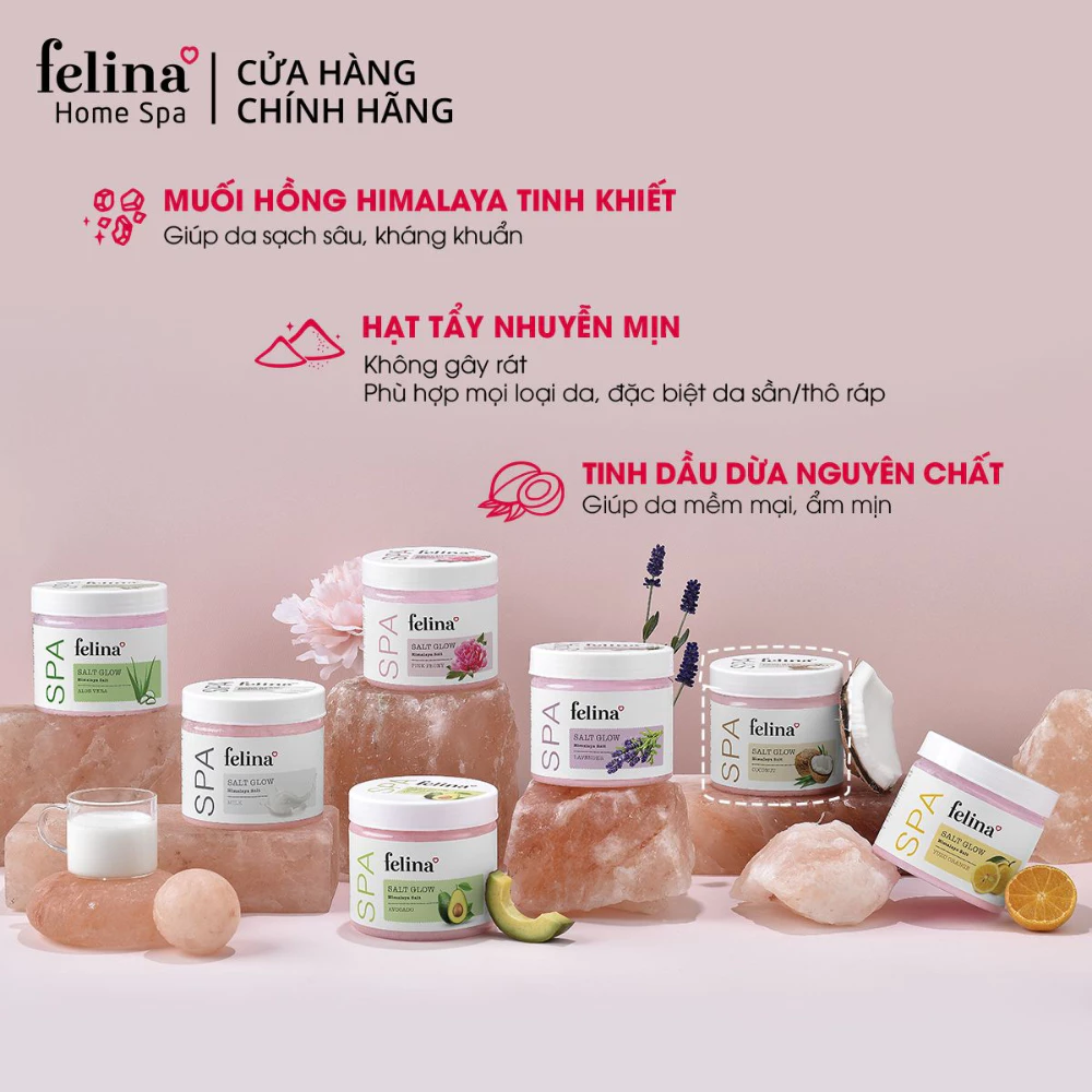 Muối tắm tẩy tế bào chết felina 500g