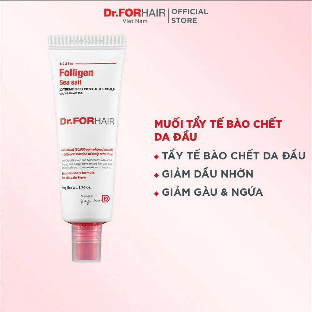 Muối tẩy tế bào chết da đầu Dr.FORHAIR giảm gàu ngứa 50g