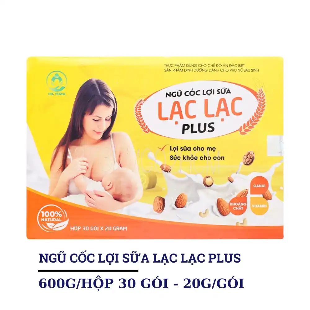 Ngũ cốc lợi sữa Lạc Lạc Plus 600g (30 gói/hộp)