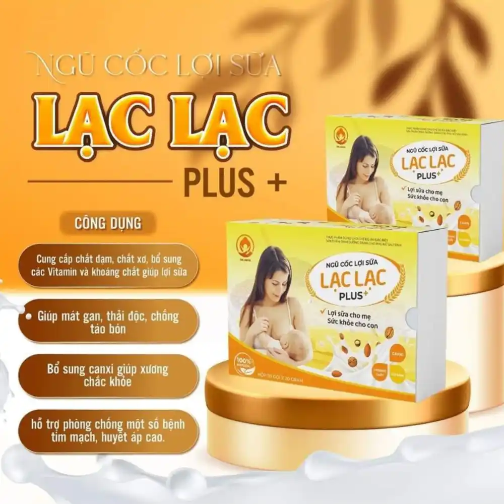 Ngũ cốc lợi sữa Lạc Lạc Plus 600g (30 gói/hộp)