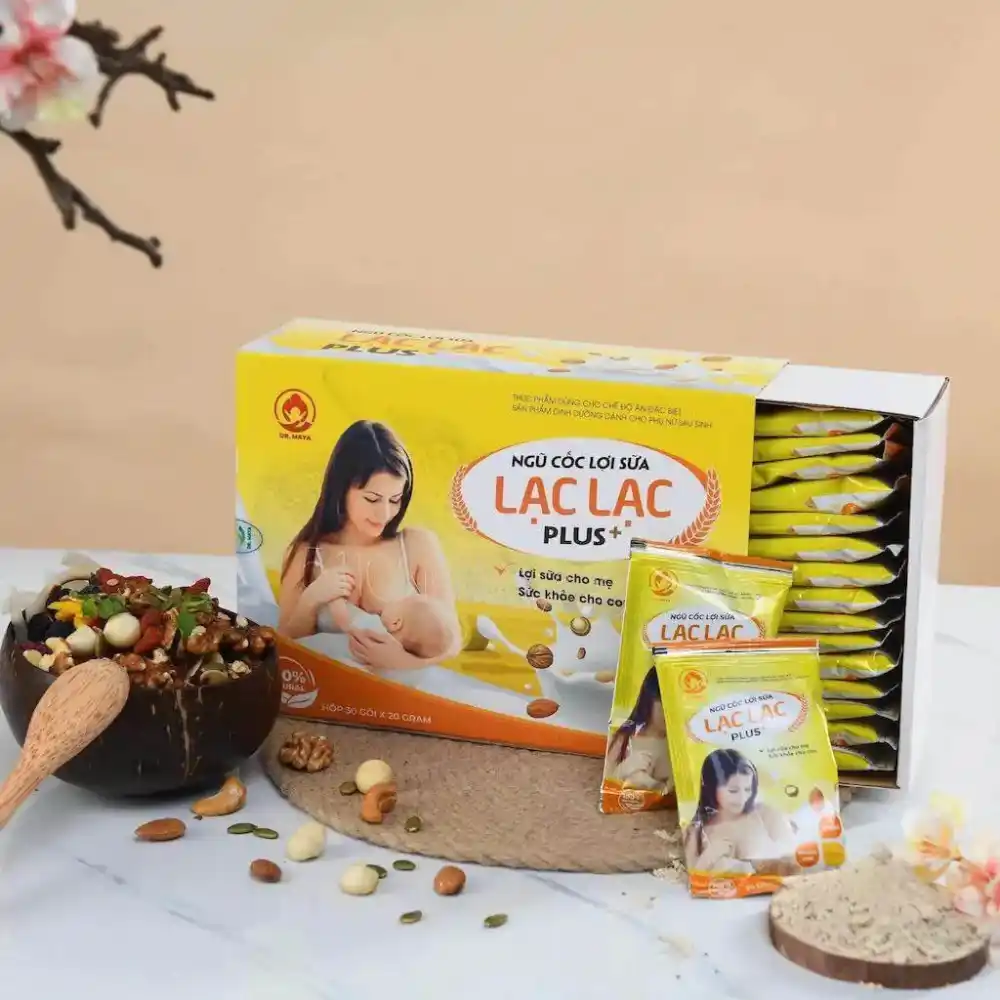 Ngũ cốc lợi sữa Lạc Lạc Plus 600g (30 gói/hộp)