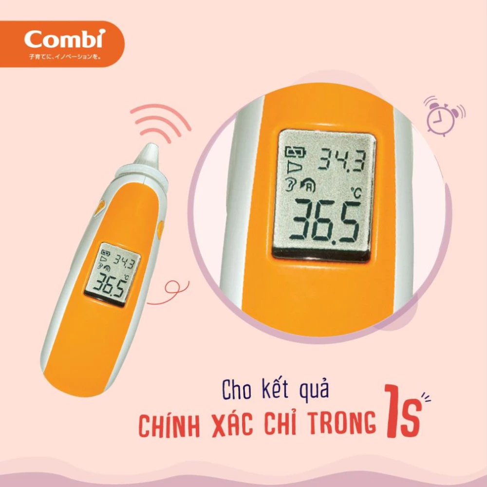 Nhiệt kế điện tử hồng ngoại qua tai Combi