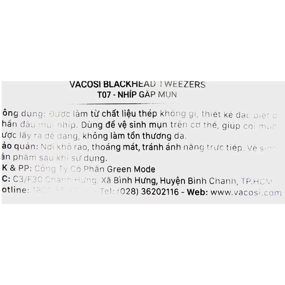 Nhíp lấy mụn Vacosi Blackhead Tweezers T07