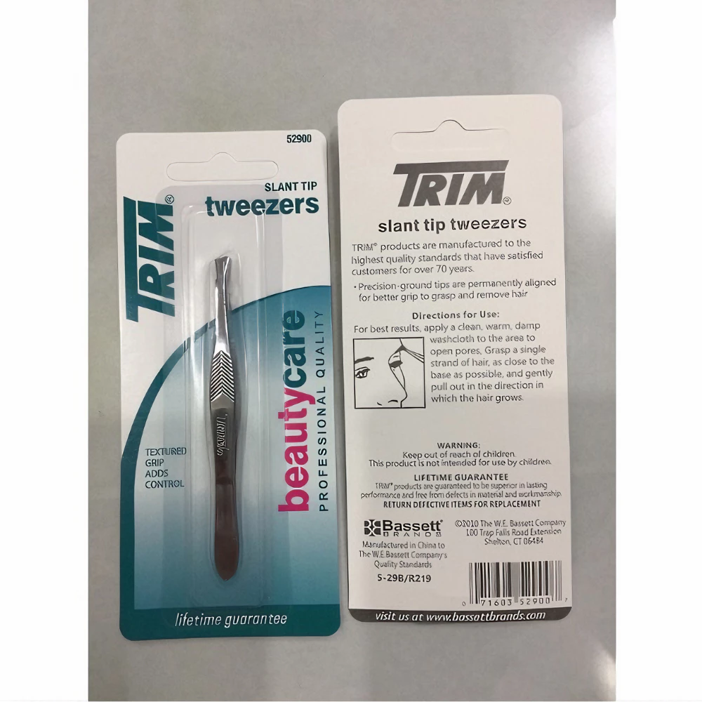 Nhíp nhổ lông mày hiệu TRIM cao cấp - nhíp đầu xéo/đầu vuông/nhíp xéo tay cầm