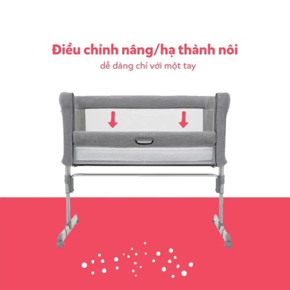 Nôi ngủ cạnh giường Joie Roomie Gray Flannel