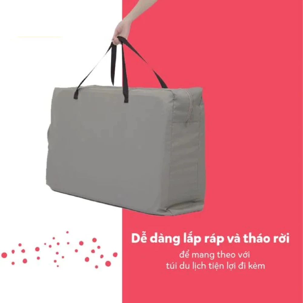 Nôi ngủ cạnh giường Joie Roomie Gray Flannel