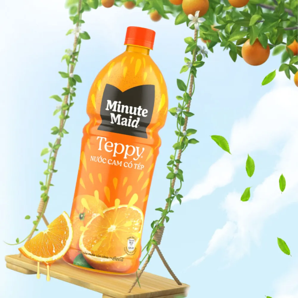 Nước cam có tép Teppy 1L