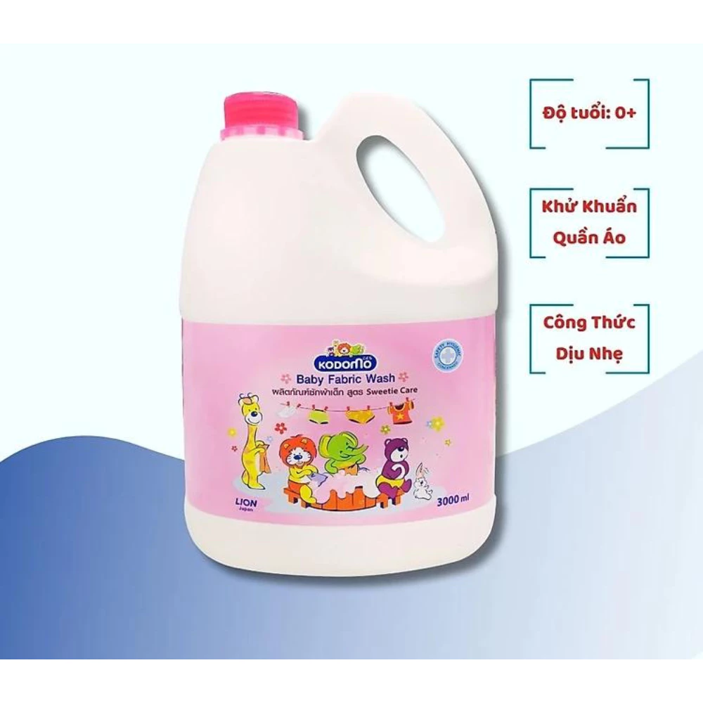 Nước giặt xả quần áo hương thảo cho bé Kodomo Sweetie Care 3 lít