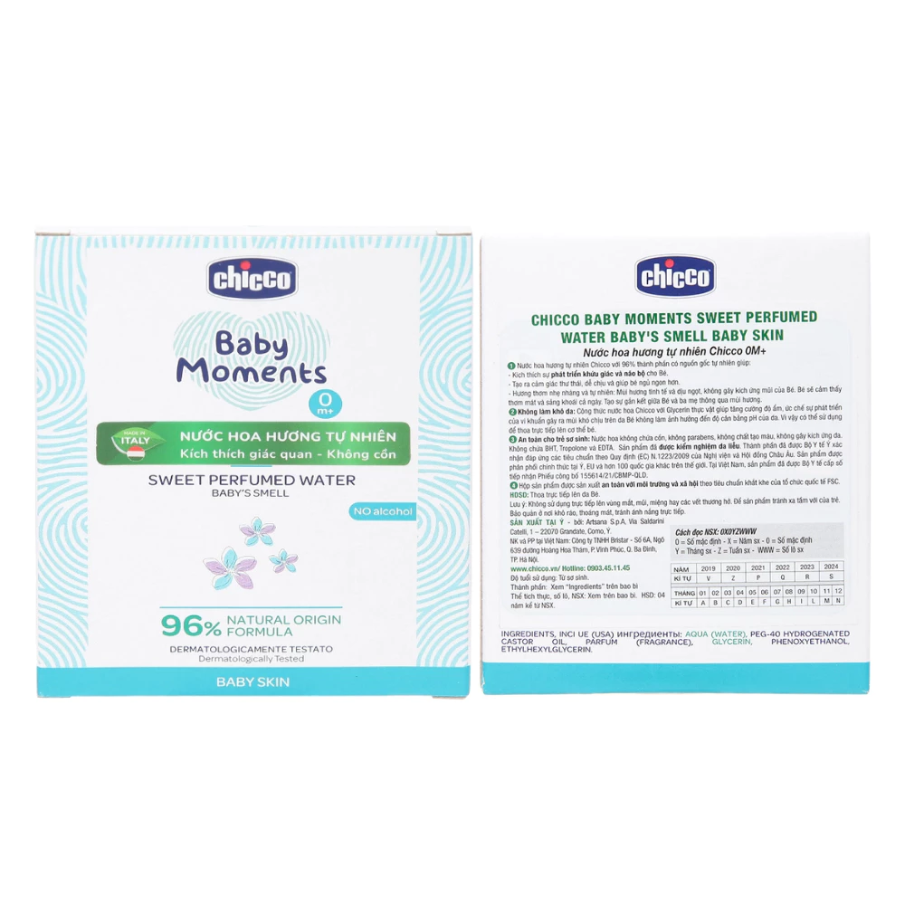 Nước hoa hương nước hoa tự nhiên 0M+ Chicco 100ml