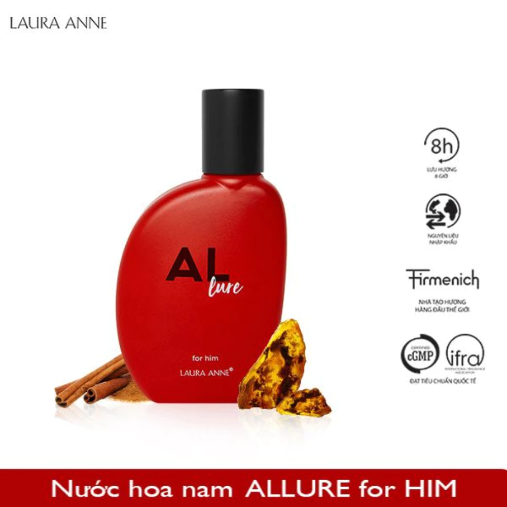 Nước hoa nam Laura Anne Dynamic For Him (Xanh) /Mystic For Him (Đen) /Allure For Him (Đỏ) 50ml