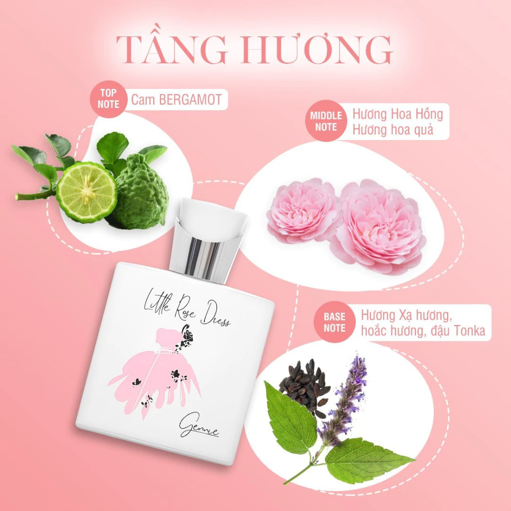 Nước hoa nữ Gennie Little Rose Dress bản giới hạn 10ml /50ml