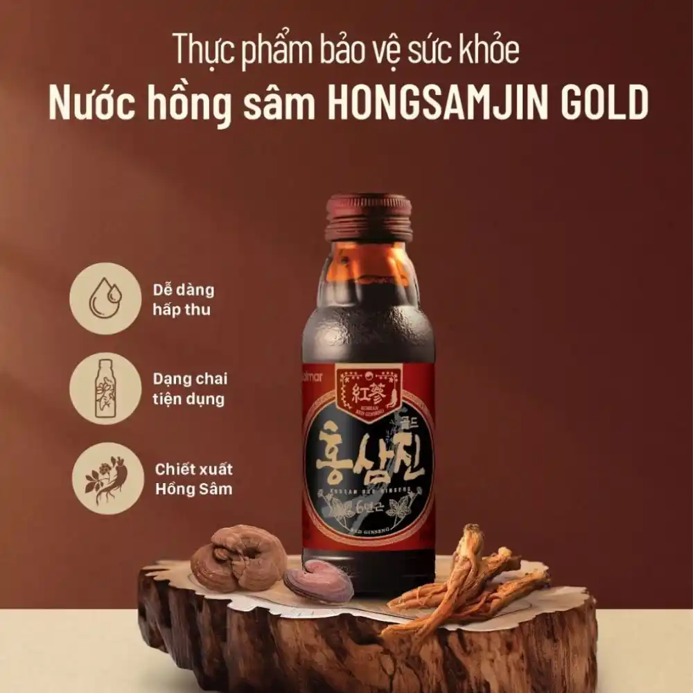 Nước hồng sâm Hongsamjin Gold (Hộp 10 chai 100ml)