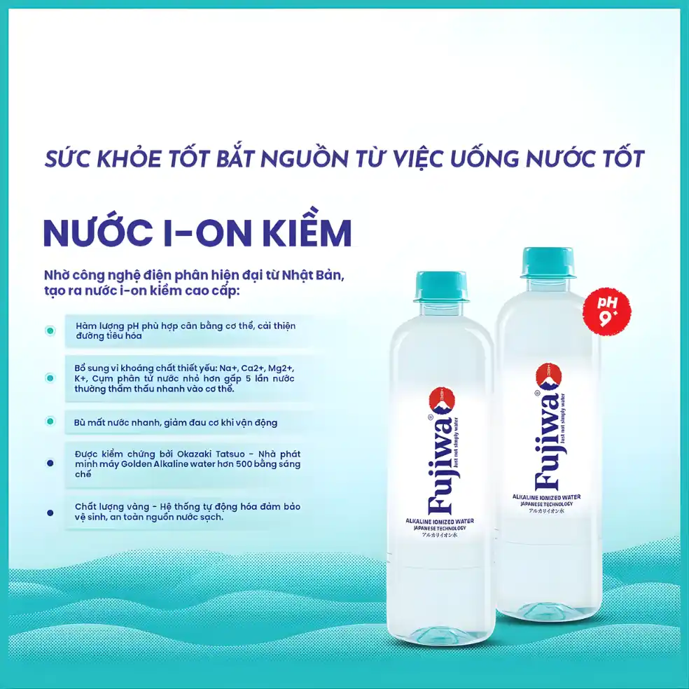 Nước ion kiềm cao cấp Fujiwa chai 450ml