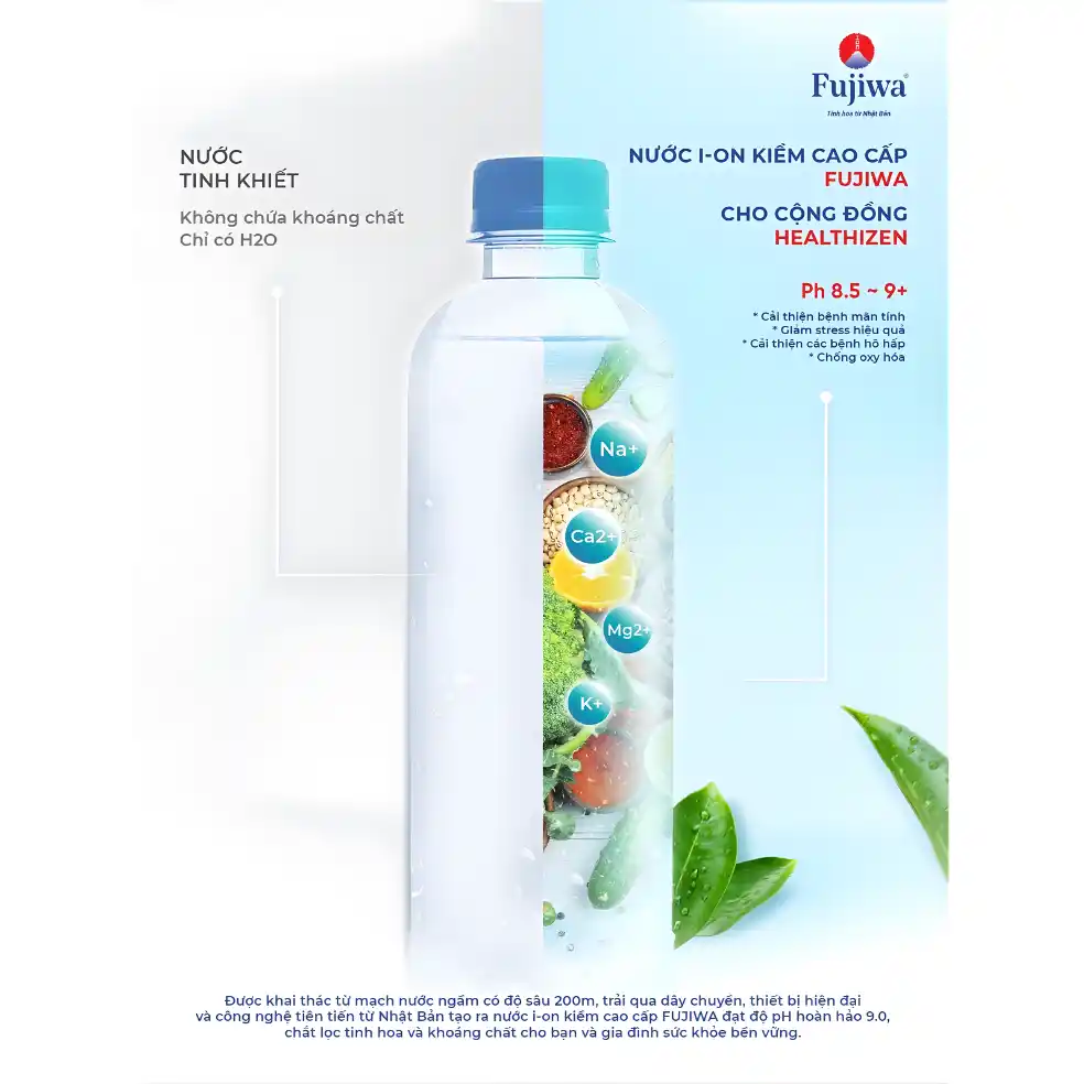Nước ion kiềm cao cấp Fujiwa chai 450ml