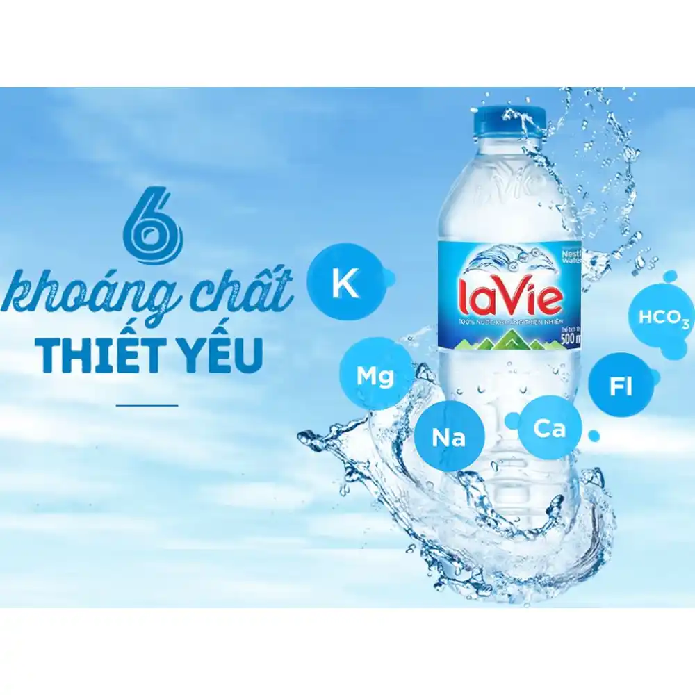 Nước khoáng thiên nhiên Lavie chai 350ml/500ml/1.5L