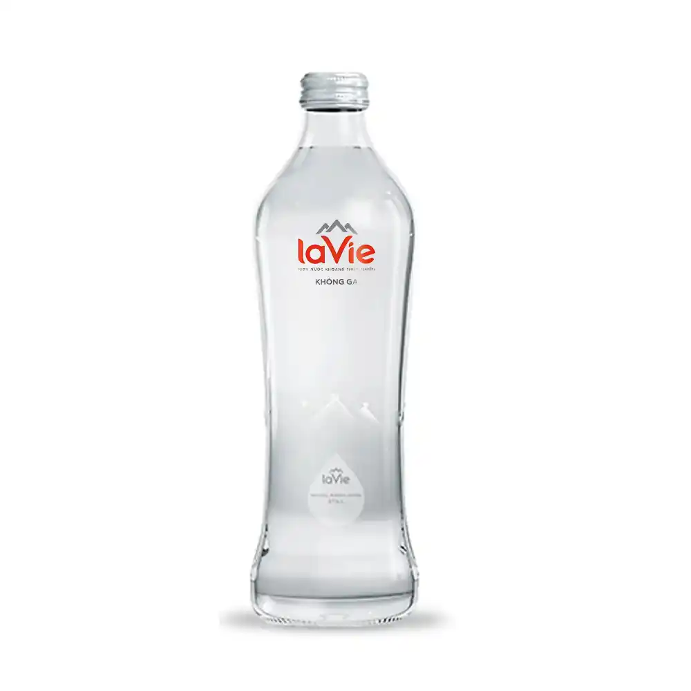 Nước khoáng thiên nhiên LaVie Glass Still không ga/Glass Sparkling có ga chai 450ml