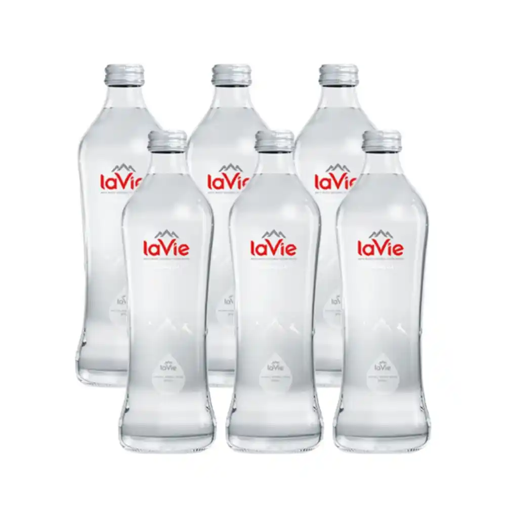 Nước khoáng thiên nhiên LaVie Glass Still không ga/Glass Sparkling có ga chai 450ml