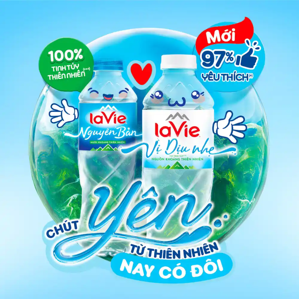 Nước khoáng thiên nhiên vị dịu nhẹ LaVie chai 500ml