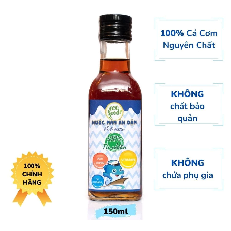 Nước mắm ăn dặm nguyên chất EcoFood 60ml/150ml cho bé từ 6 tháng tuổi