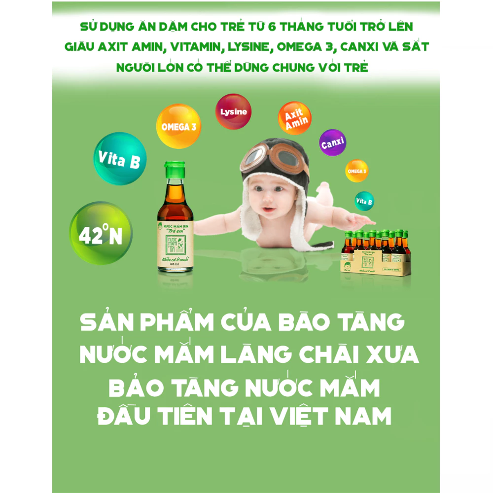 Nước mắm Tĩn ăn dặm cho bé 42°N chai 60ml (từ 6 tháng)