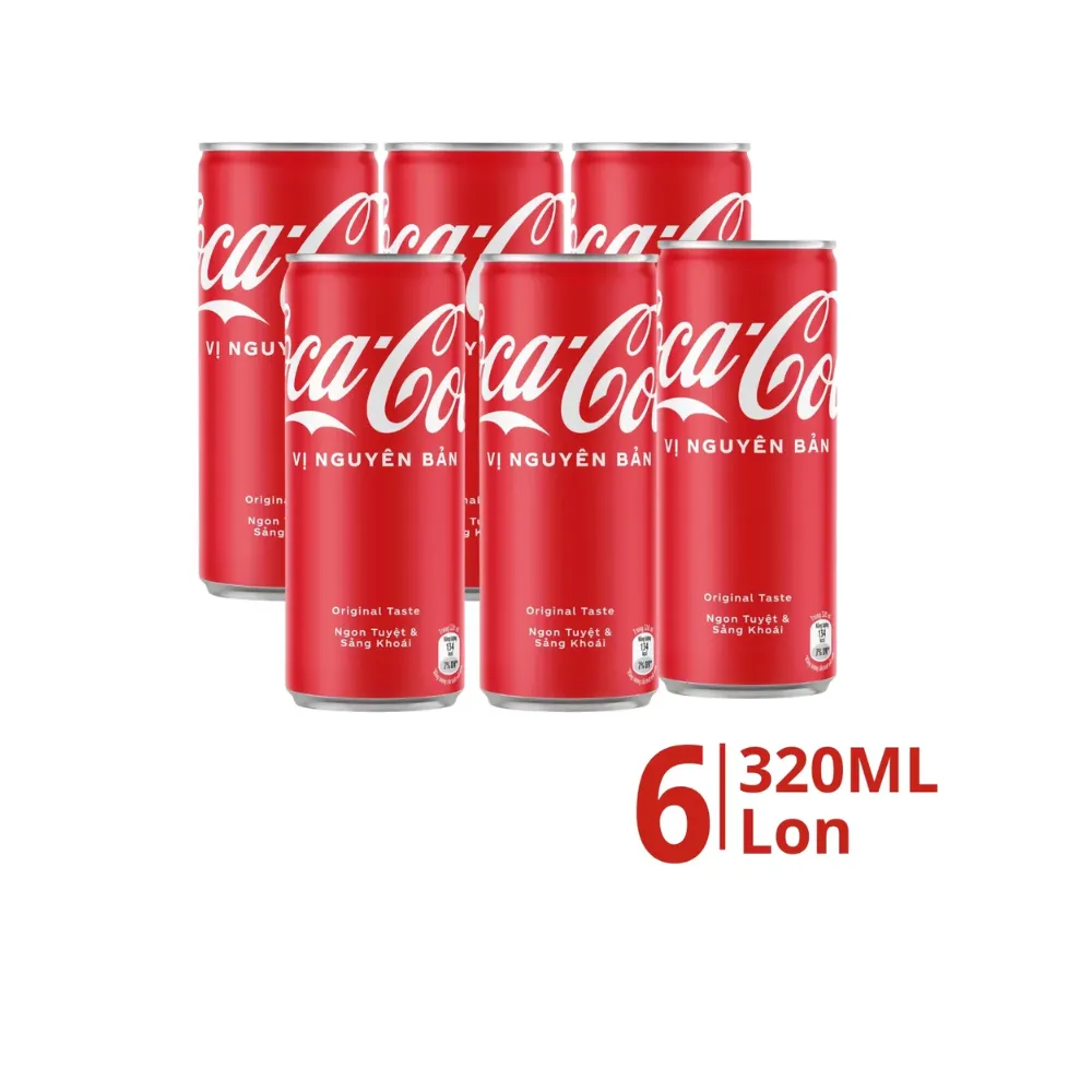 Lốc 6 lon nước ngọt Coca Cola 320ml