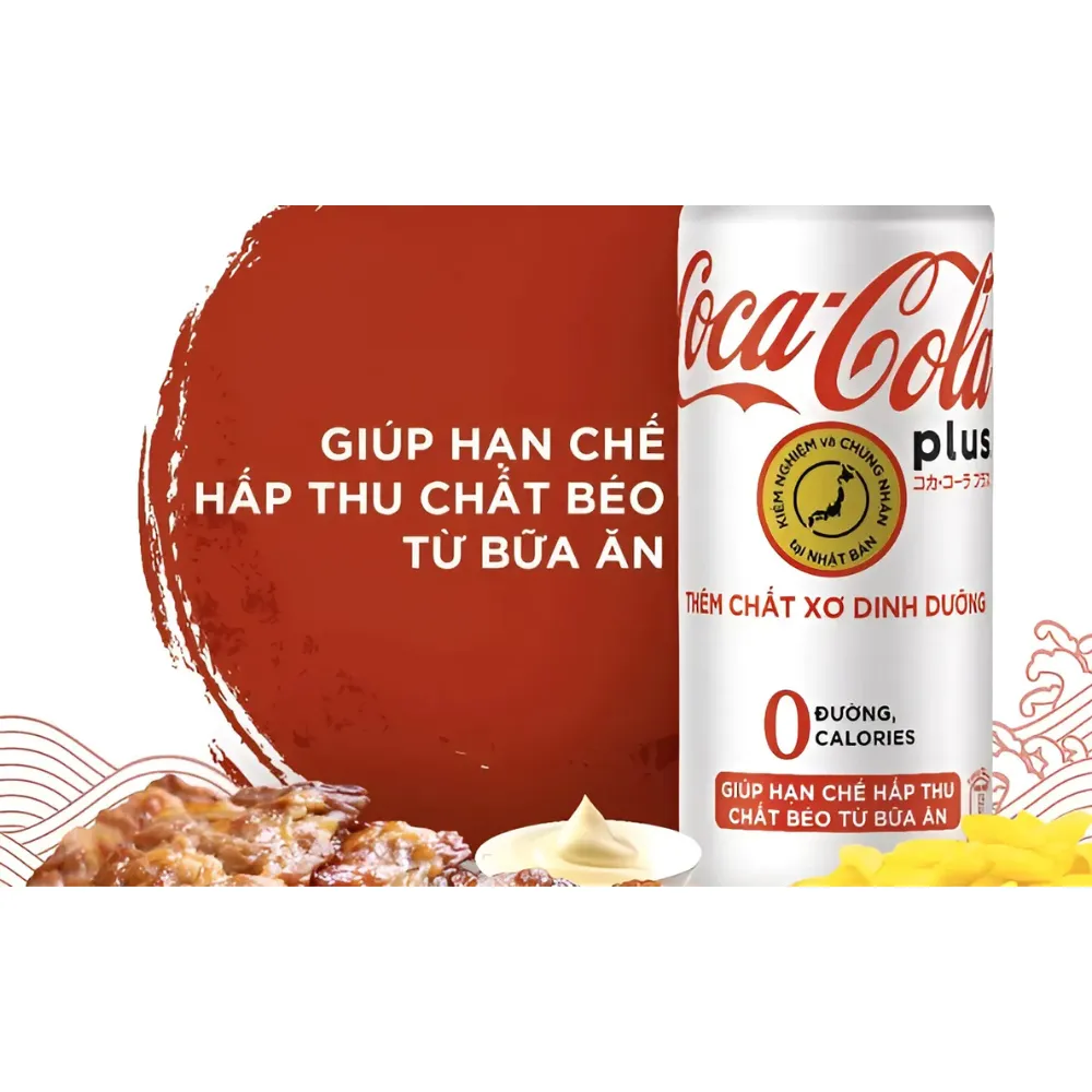 Lốc 6 lon nước ngọt Coca Cola Plus 320ml