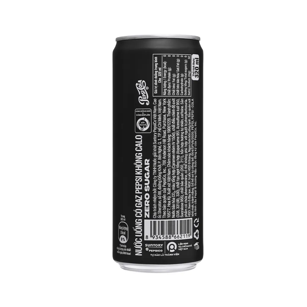 Nước ngọt Pepsi không calo 320ml