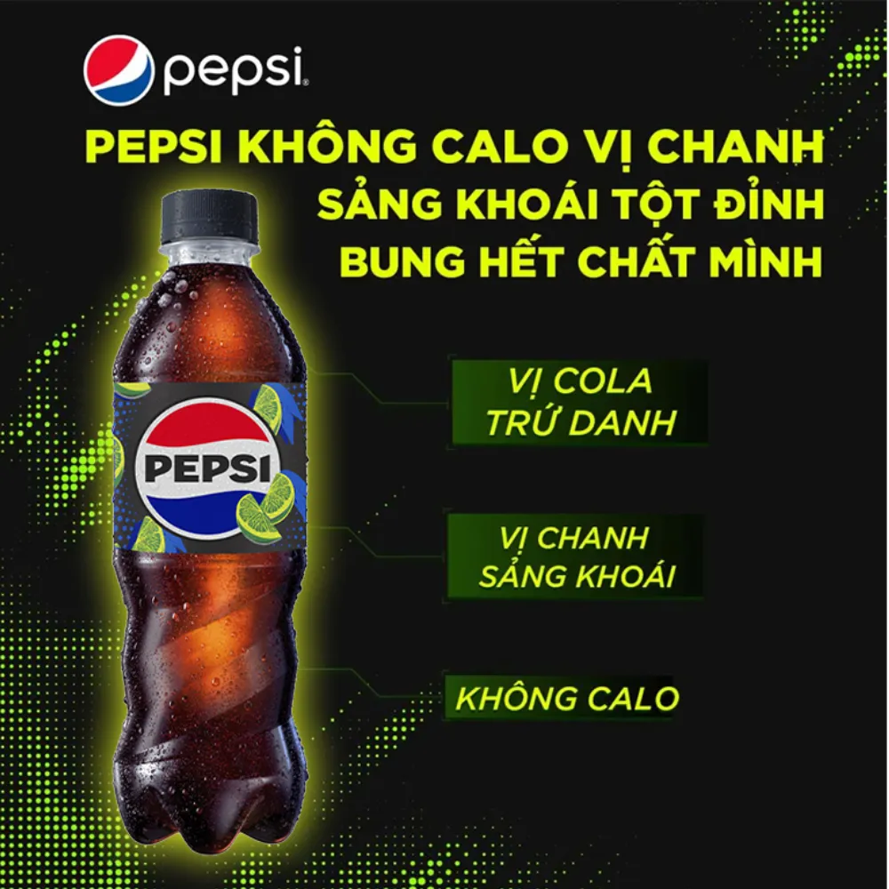 Nước ngọt Pepsi không calo chanh 390ml