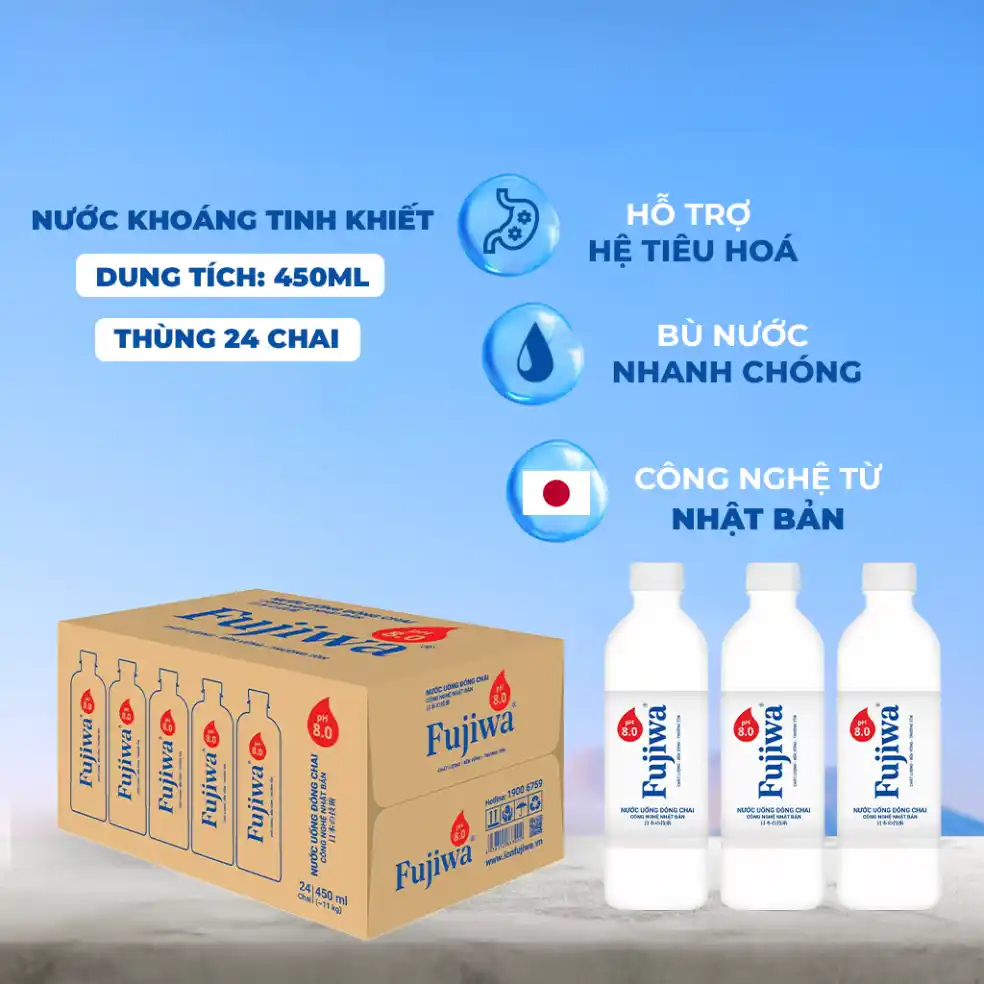 Nước pH8 bổ sung kiềm Fujiwa chai 450ml