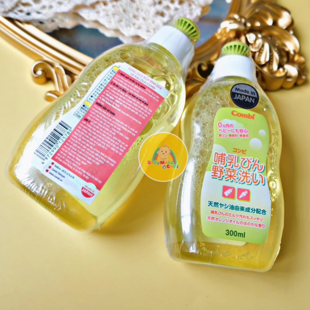 Nước rửa bình sữa và rau quả từ dầu cọ Combi (túi 250ml và 300ml)