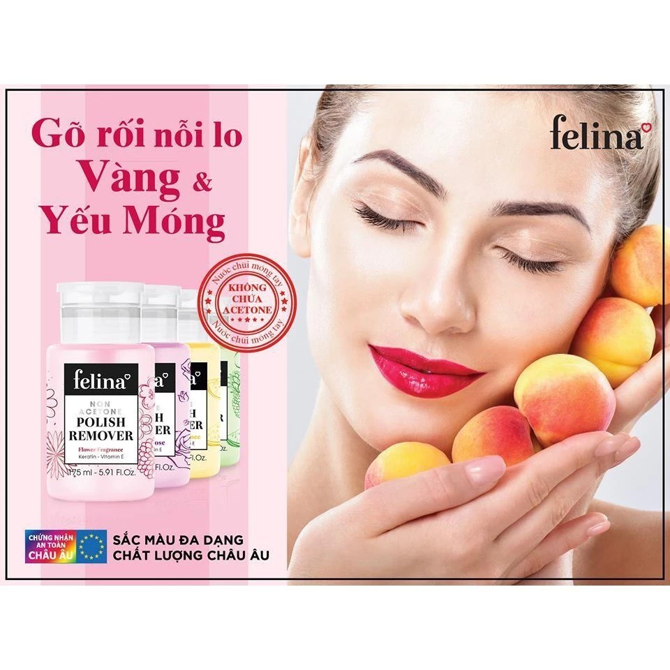 Nước rửa móng Felina cao cấp hương hoa cỏ 100ml