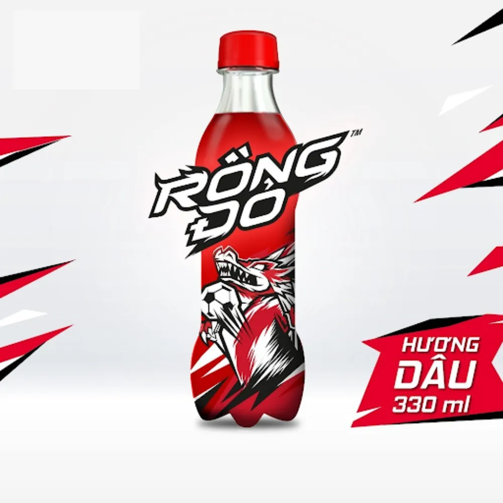 Nước tăng lực Rồng Đỏ hương dâu chai 330ml