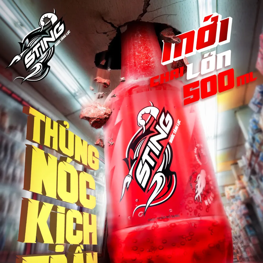 Nước tăng lực Sting dâu 500ml