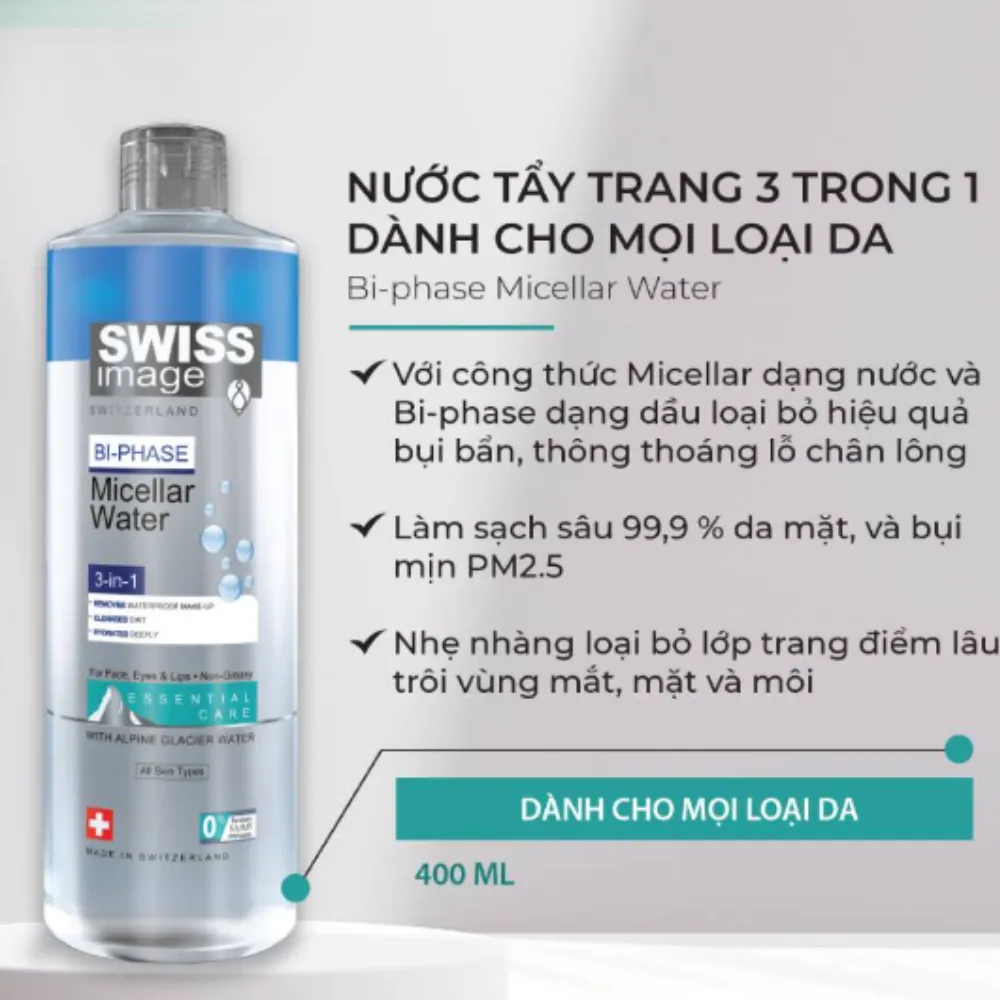 Nước tẩy trang 2 lớp Swiss Image 400ml