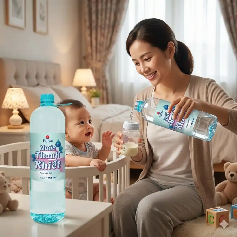 Nước thanh khiết pha sữa và uống thuốc Fujiwa 1.25L