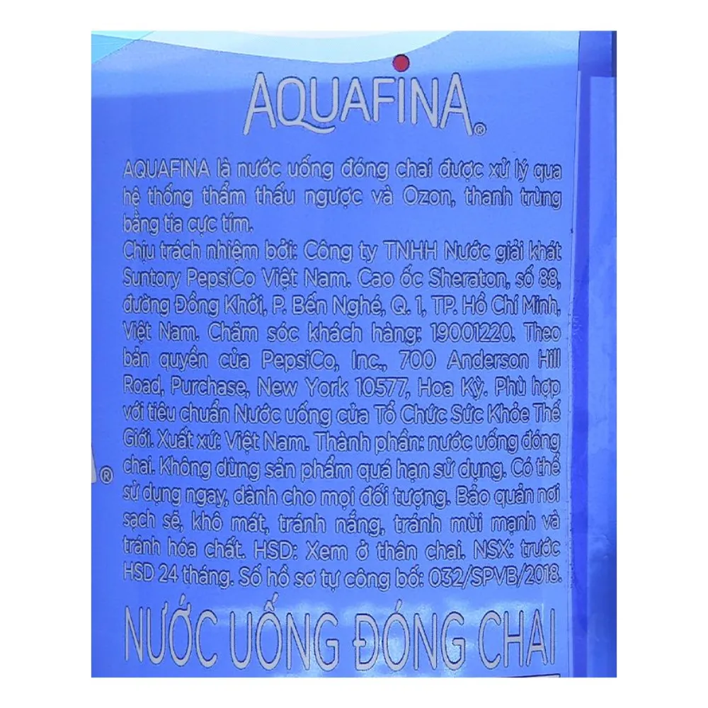 Lốc 6 chai nước uống tinh khiết Aquafina 1.5L