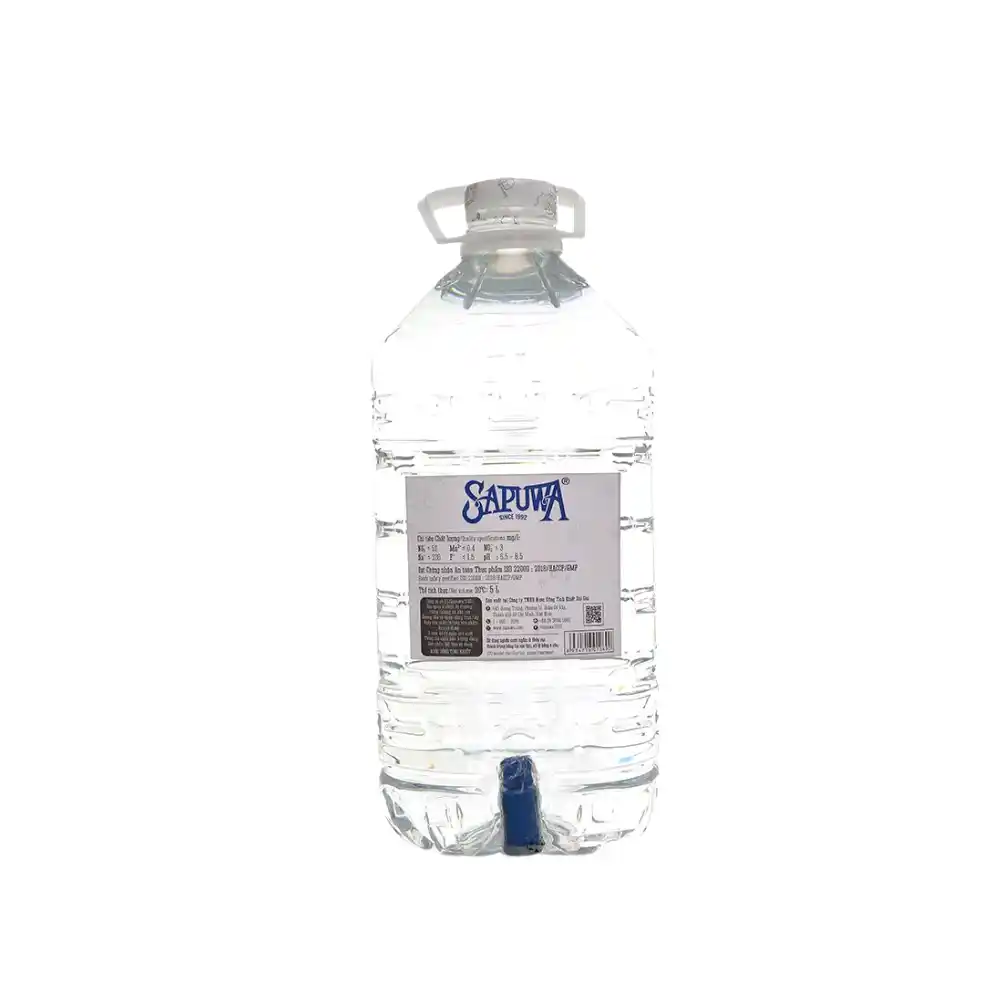 Nước uống tinh khiết Sapuwa bình 5L có vòi