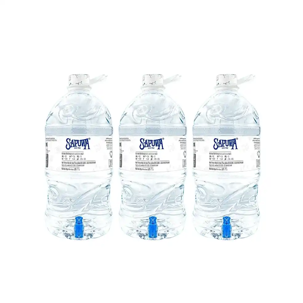Nước uống tinh khiết Sapuwa bình 7L có vòi