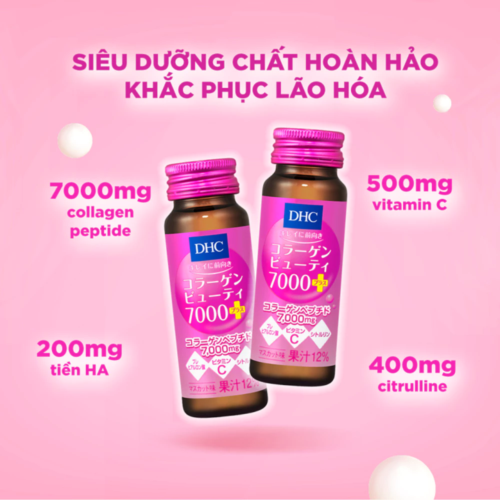 Nước uống Collagen DHC dưỡng da căng mịn, ngừa lão hoá 10 lọ