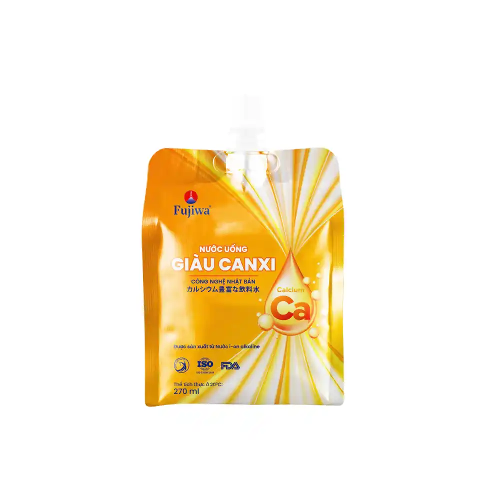 Nước uống giàu canxi Fujiwa vị cam túi 270ml