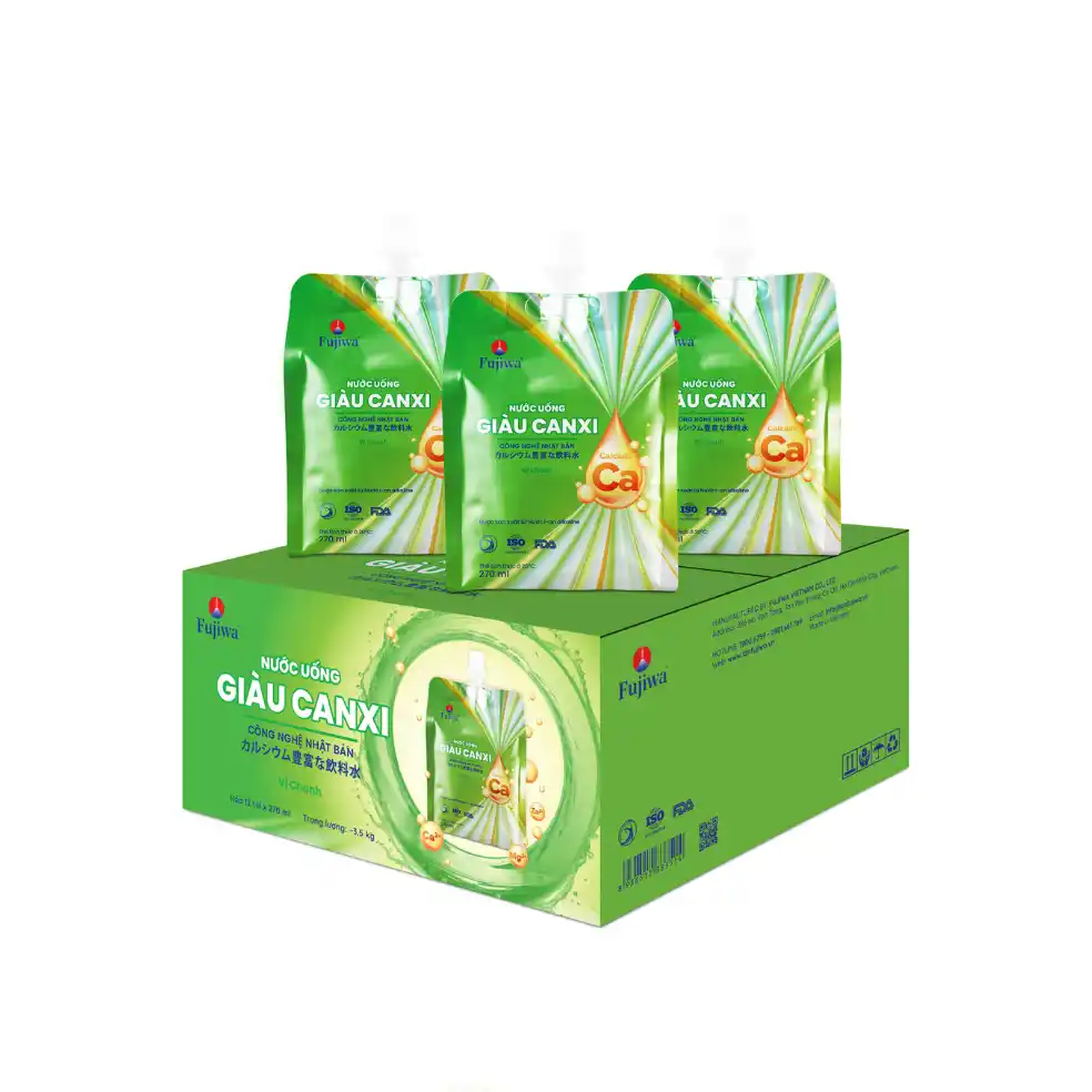 Nước uống giàu canxi Fujiwa vị chanh túi 270ml