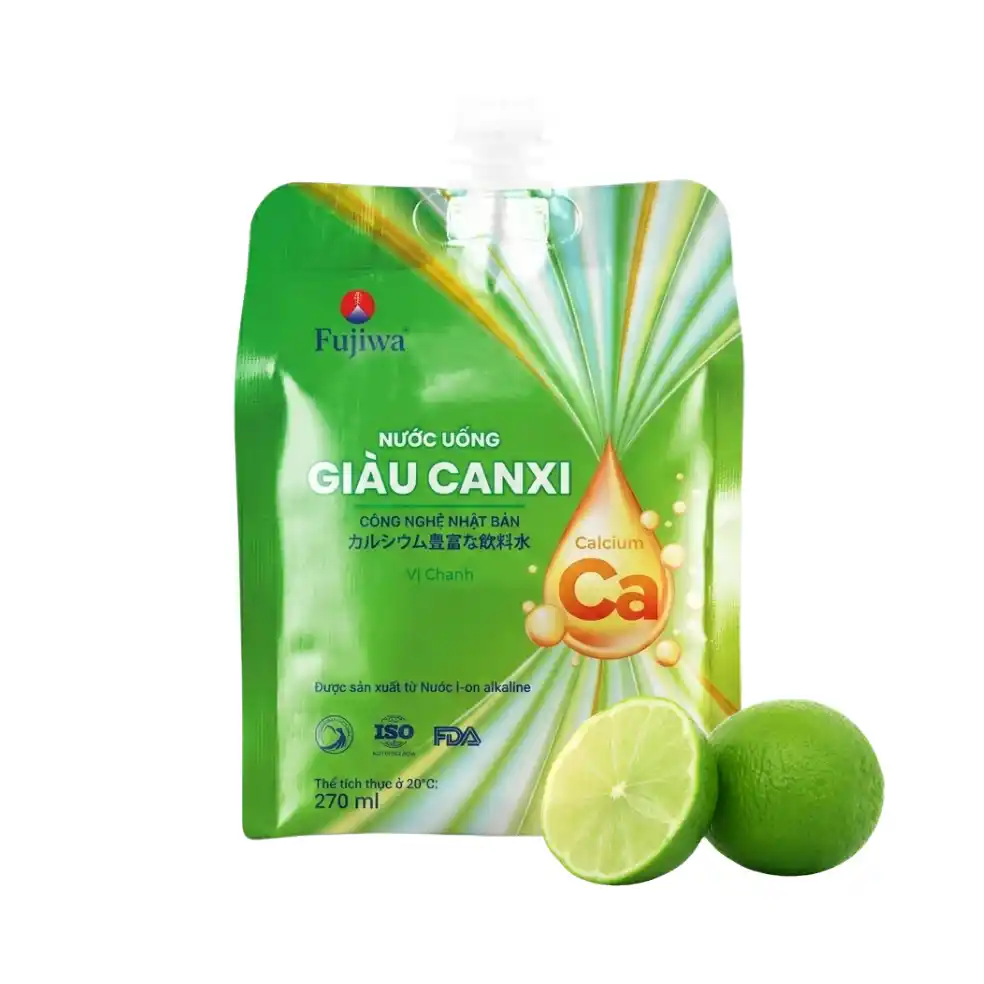 Nước uống giàu canxi Fujiwa vị chanh túi 270ml