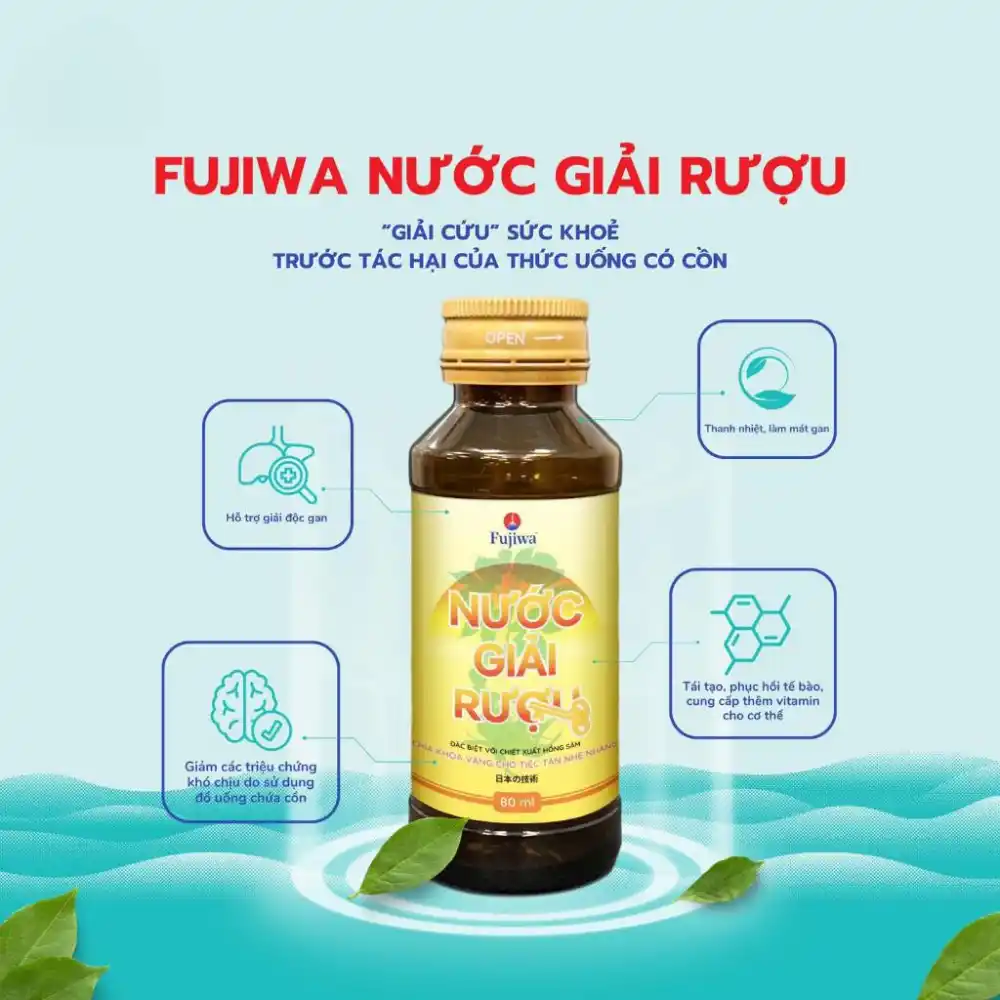 Nước uống hỗ trợ giải độc gan và giải rượu Fujikey 80ml