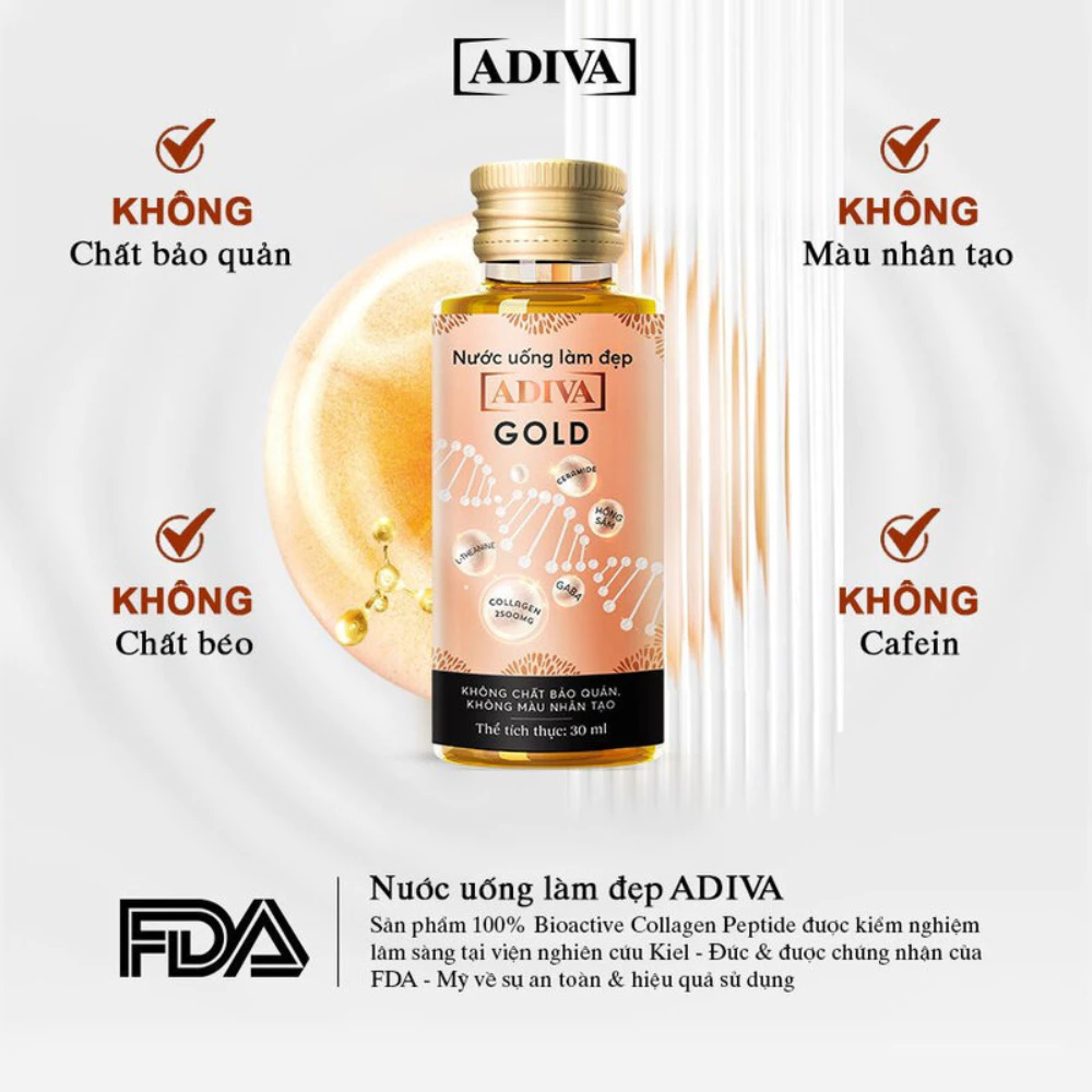 Nước uống làm đẹp Adiva Collagen Gold 14 chai/hộp