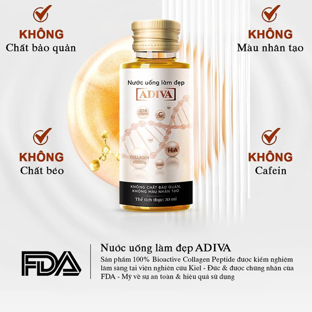 Nước uống làm đẹp Adiva Collagen 14 chai/hộp