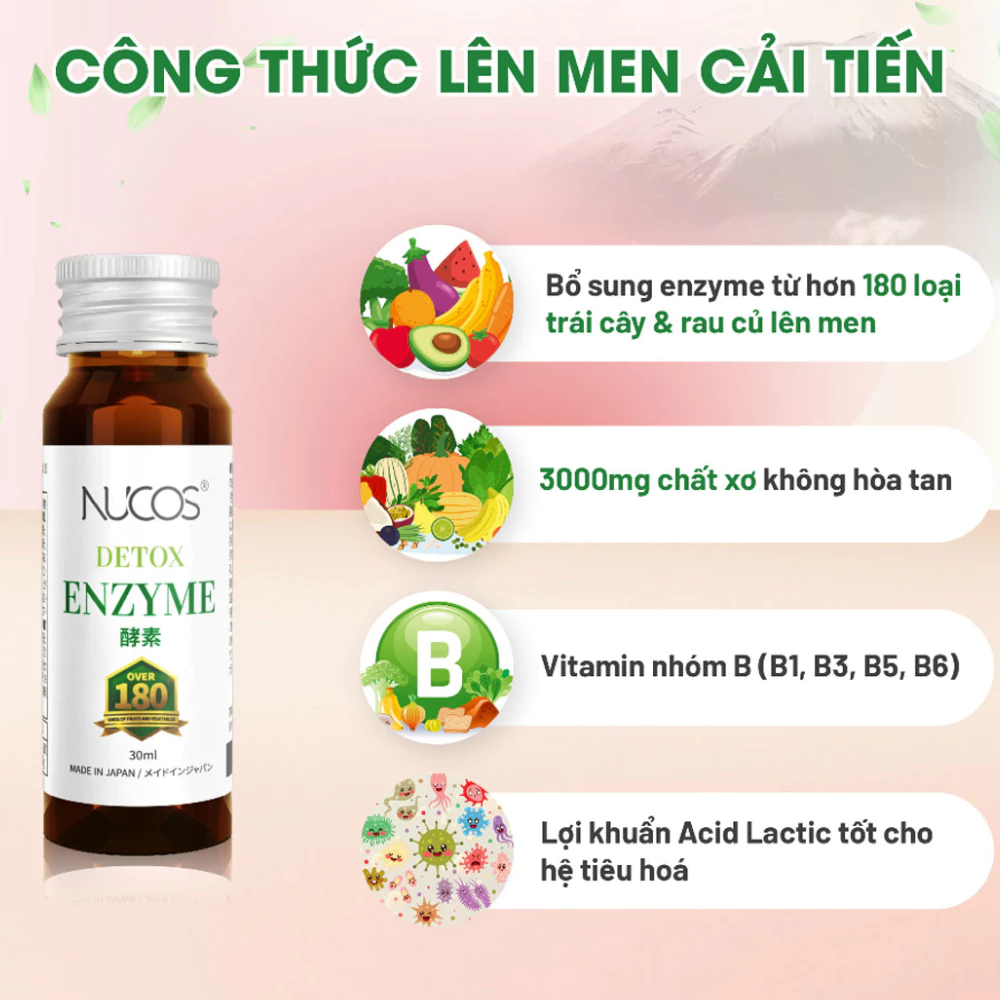 Nước uống Nucos lên men hỗ trợ hệ tiêu hóa (30ml x 10 Chai)