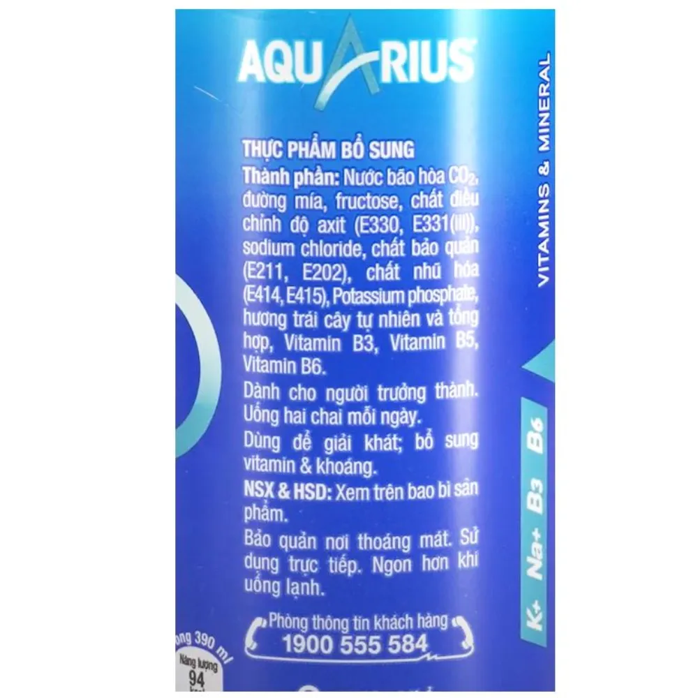 Nước vận động Aquarius 390ml