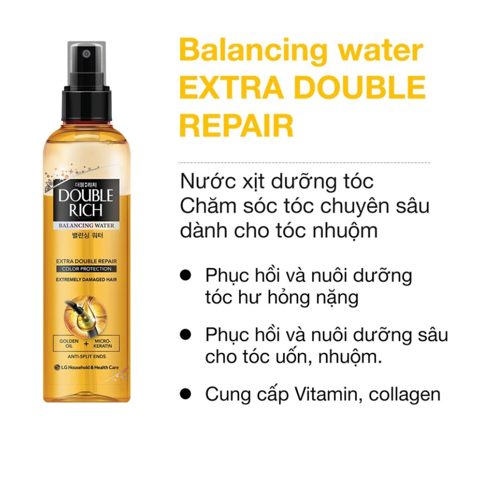 Nước xịt dưỡng tóc Double Rich chuyên sâu cho tóc nhuộm 120ml /250ml