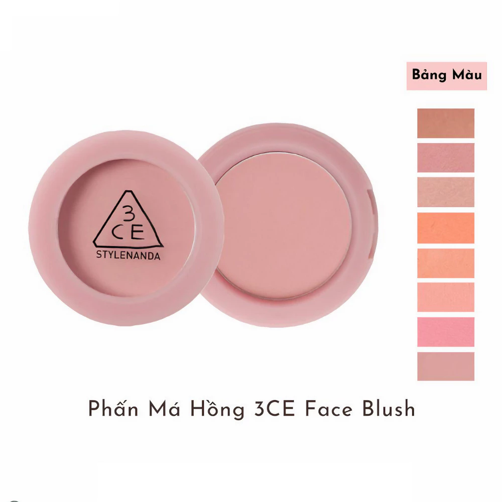 Phấn má hồng 3CE mịn lì Soft Salmon/Pure Cake/Peach Splash/Delectable/Mono Pink/Rose Beige 5.5g